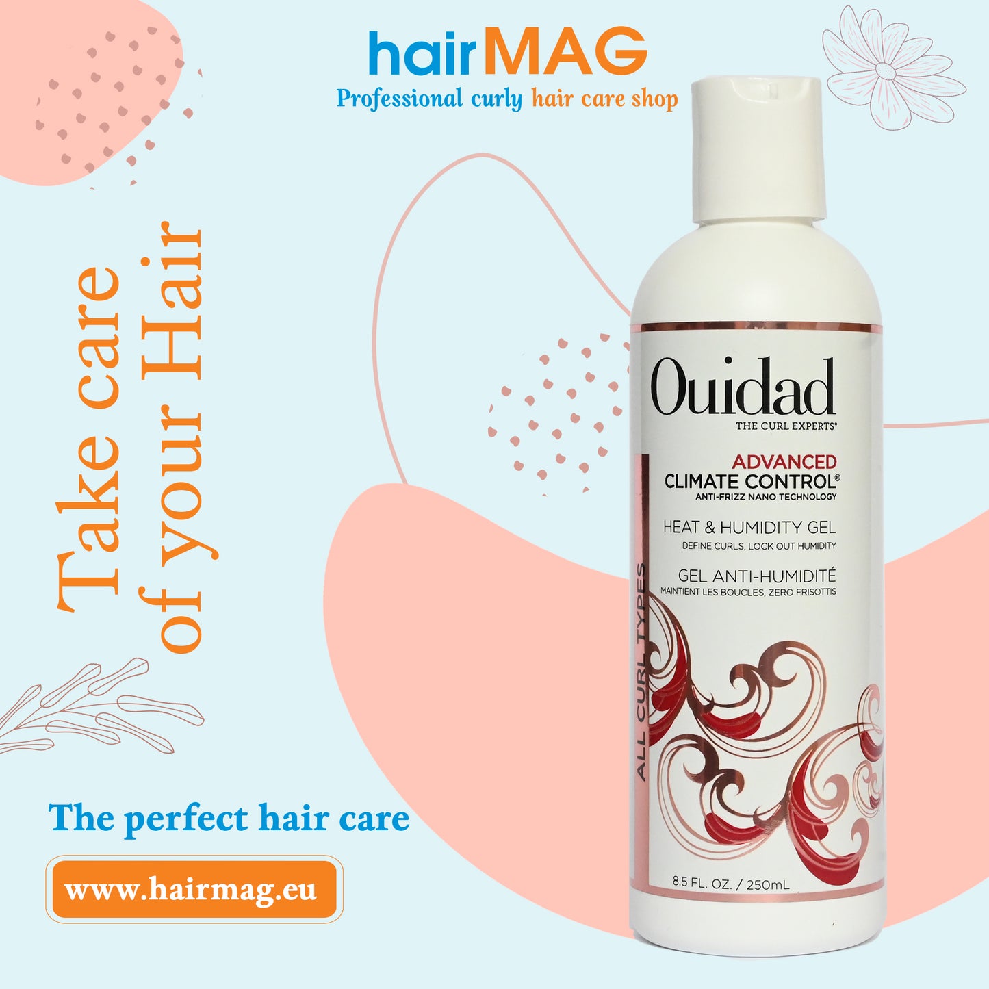 Гел за чуплива и къдрава коса с гъвкаво задържане Ouidad Advanced Climate Control® Heat & Humidity Gel