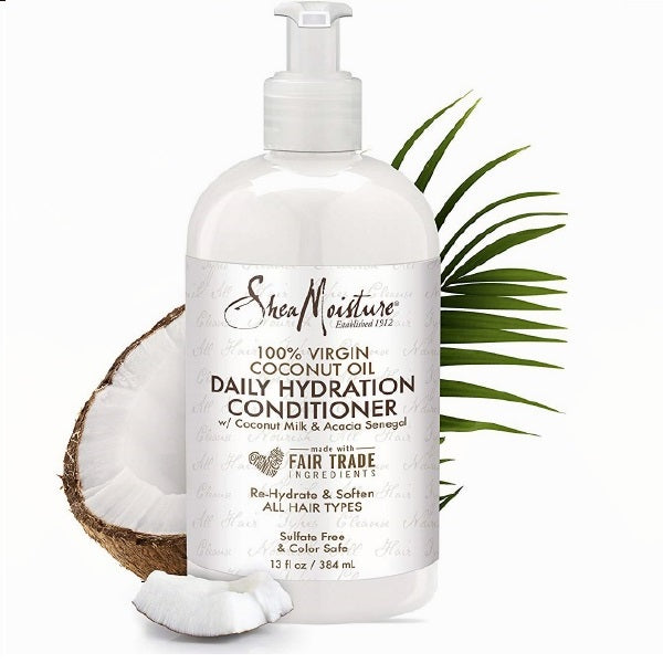 Ежедневен Хидратиращ балсам за всички типове коса Shea Moisture 100 % Virgin Coconut Oil384 мл