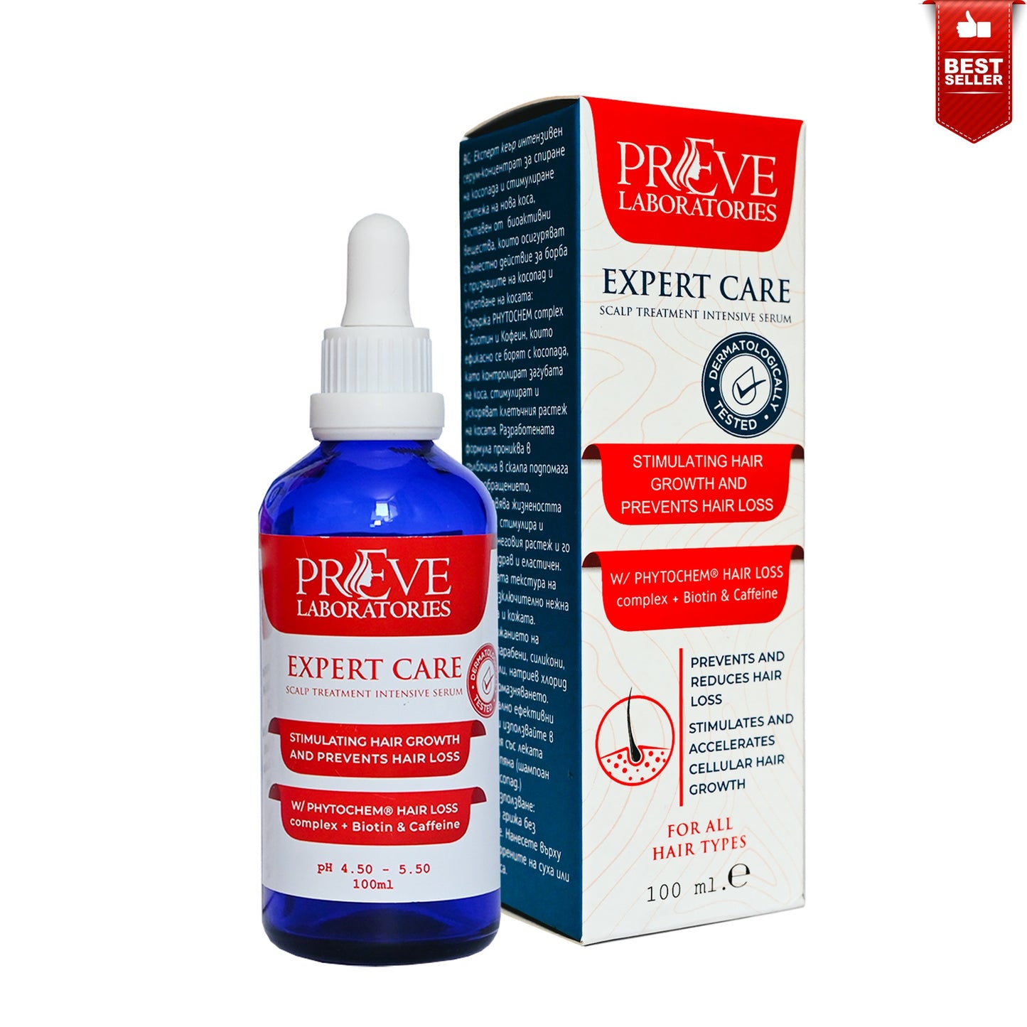 Терапевтичен серум против косопад за стимулиране растежа на косата Preve Laboratories Expert care 100 ml