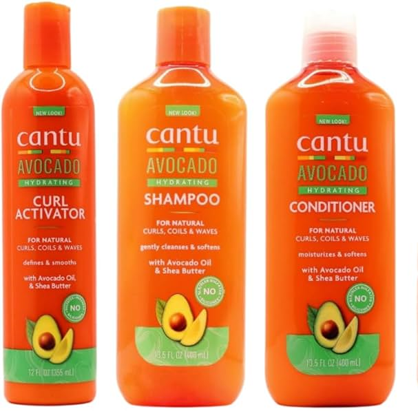 Комплект хидратиращи шампоан+балсам +активатор за къдрици Авокадо Cantu Avocado