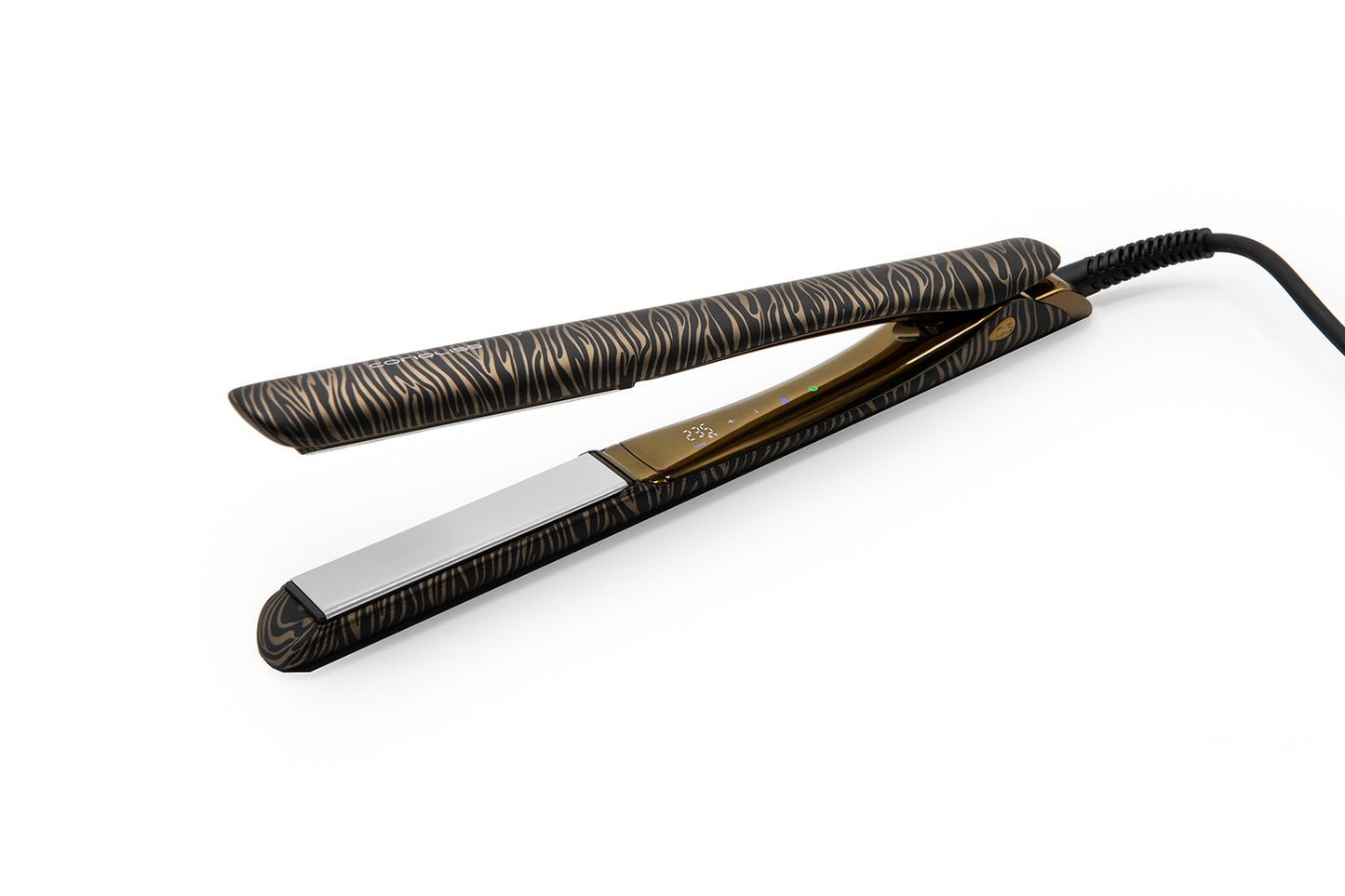 Професионална преса за коса  с титаниеви плочки Corioliss C5 Soft Touch  Gold Zebra Soft Touch