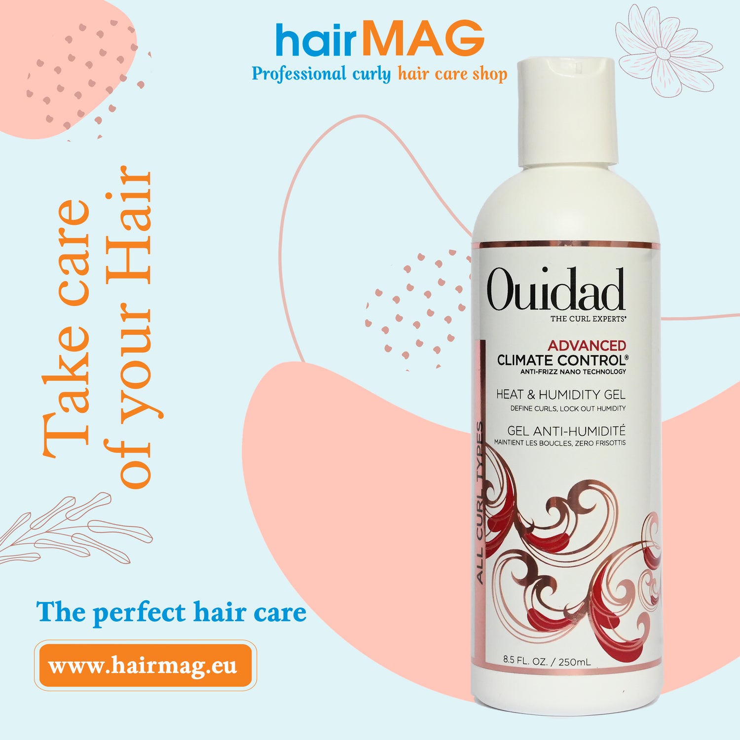 Гел за чуплива и къдрава коса с гъвкаво задържане Ouidad Advanced Climate Control® Heat & Humidity Gel