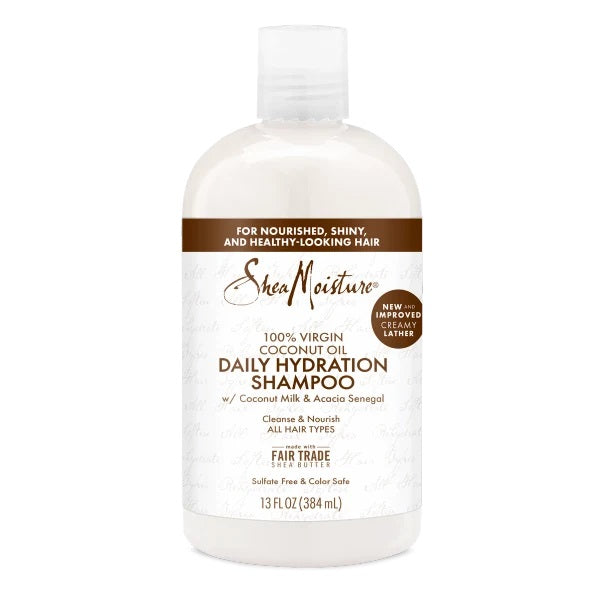 Ежедневен Хидратиращ шампоан без сулфати за всички типове коса Shea Moisture 100 % Virgin Coconut Oil384 ml
