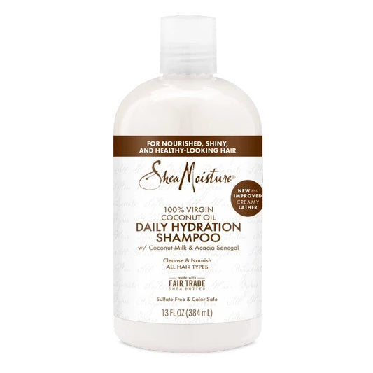 Ежедневен Хидратиращ шампоан без сулфати за всички типове коса Shea Moisture 100 % Virgin Coconut Oil384 ml