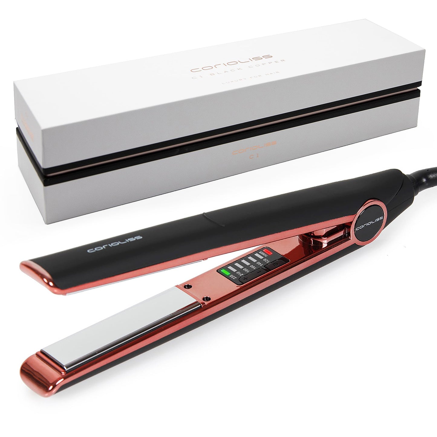 Професионална  преса за коса Corioliss C1 Digital  Black Soft Touch Copper
