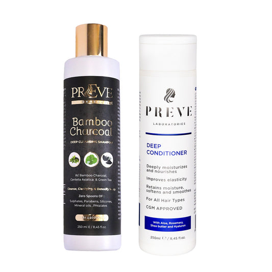 Дълбоко почистващ хелатиращ  шампоан + Дълбоко овлажняващ балсам Preve Laboratories