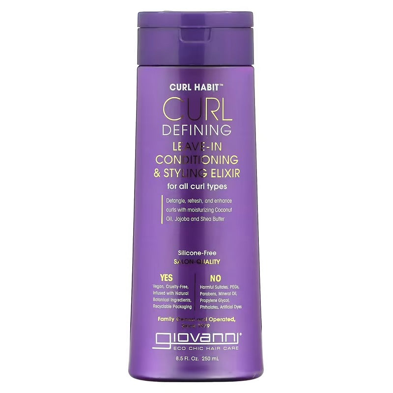 Дефиниращ балсам и Стилизиращ еликсир без изплакване Giovanni Curl Habit Leave-In Elixir 250мл