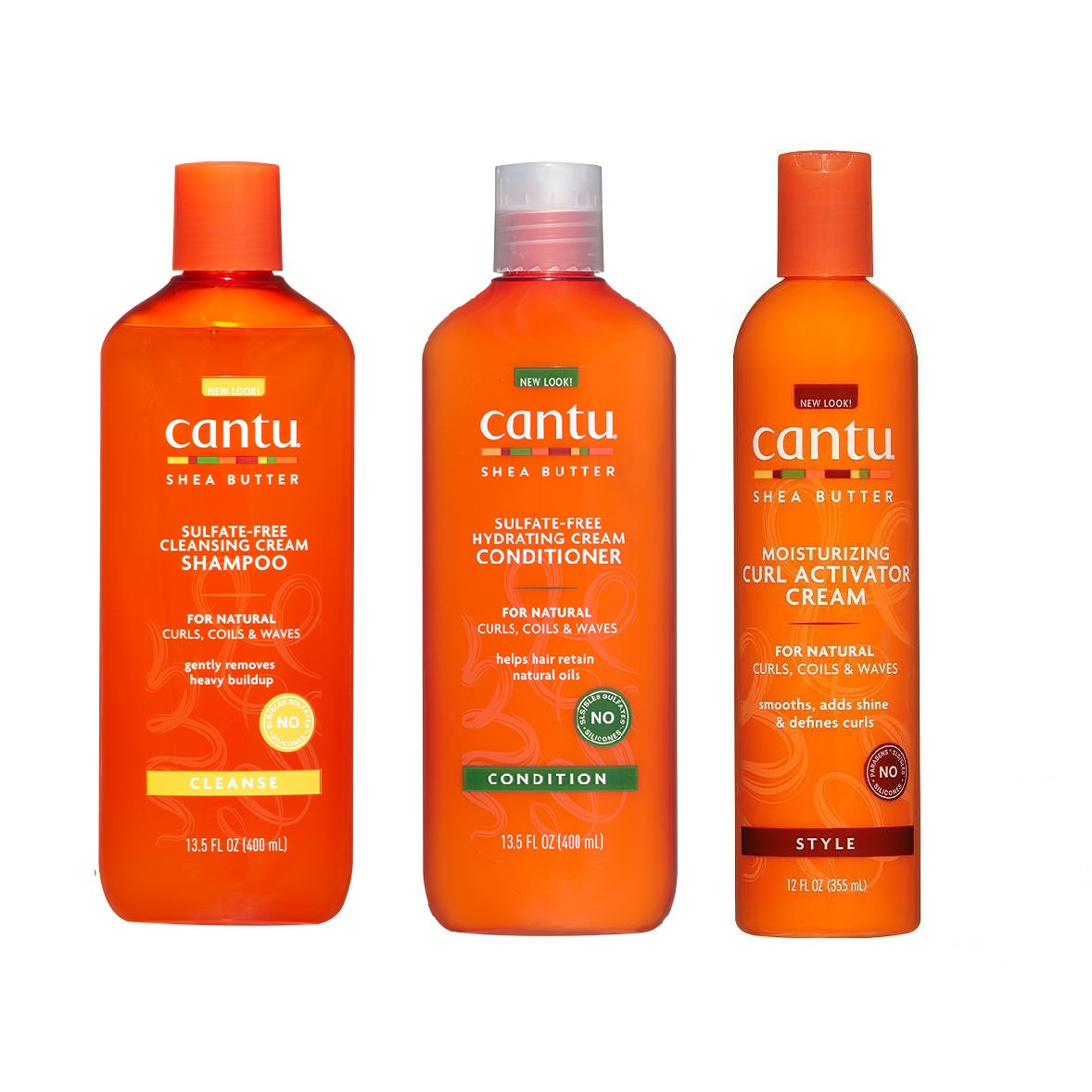 Комплект Почистващ шампоан+Хидратиращ балсам+активатор за къдрици CANTU Natural hair