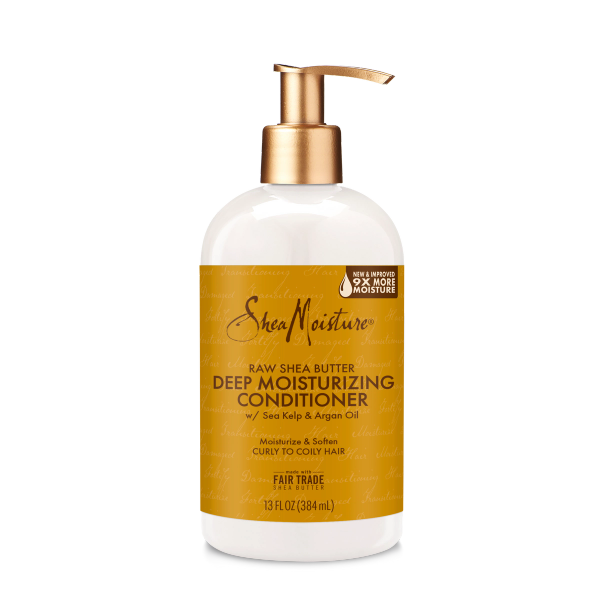 Дълбоко овлажняващ балсам за сухи чупливи и къдрави коси Shea Moisture RAW Shea Butter 384 ml