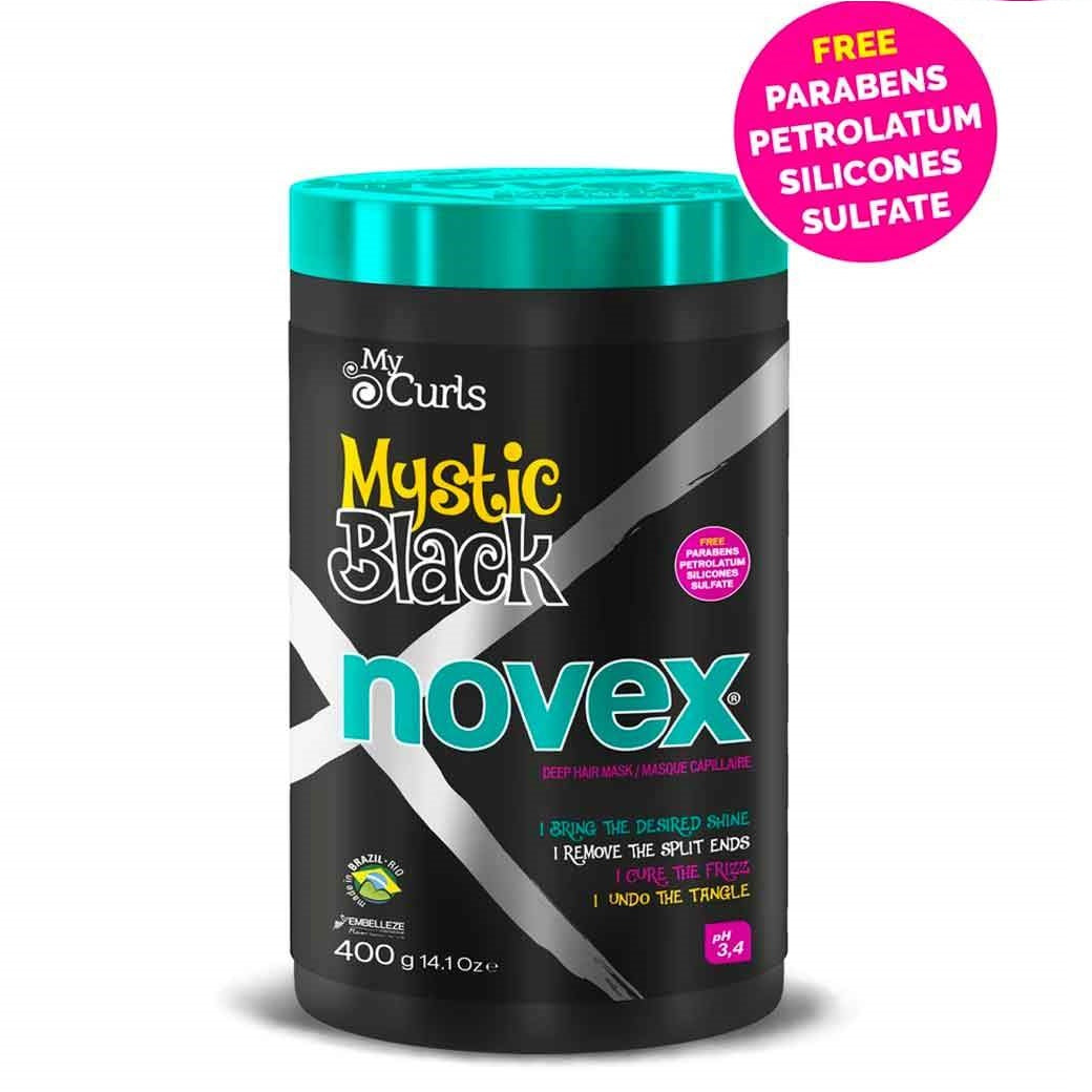 Хидратираща маска за чупливи и къдрави коси Novex Mystic Black Hair Mask 400 мл