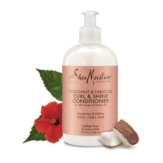 Овлажняващ балсам за плътна гъста къдрава коса Shea Moisture Coconut & Hibiscus Curl & Shine Conditioner 384 ml