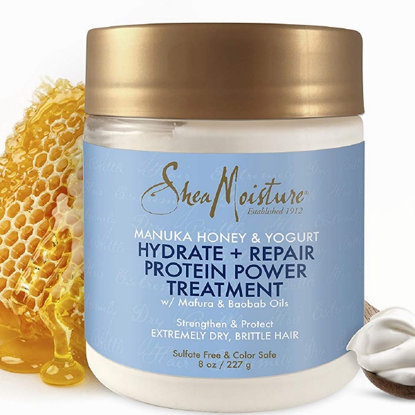 Shea Moisture Manuka Honey & Yogurt  Hair Masque Интензивна протеинова дълбоко възстановяваща маска за изключително сухи къдрави и чупливи коси