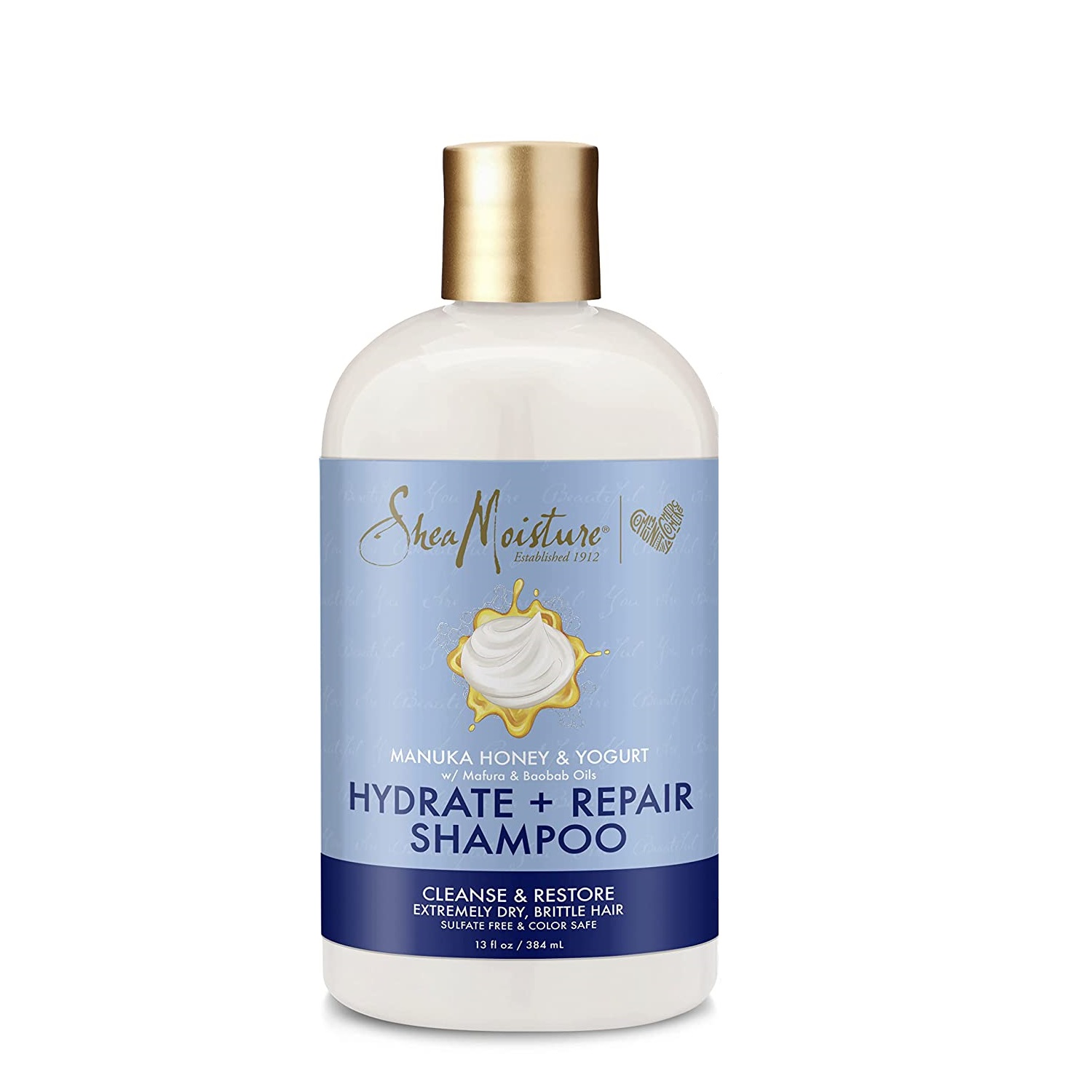 Хидратиращ и Възстановяващ  почистващ шампоан за суха чуплива и къдрава коса Shea Moisture Manuka Honey & Yogurt Shampoo 384 ml