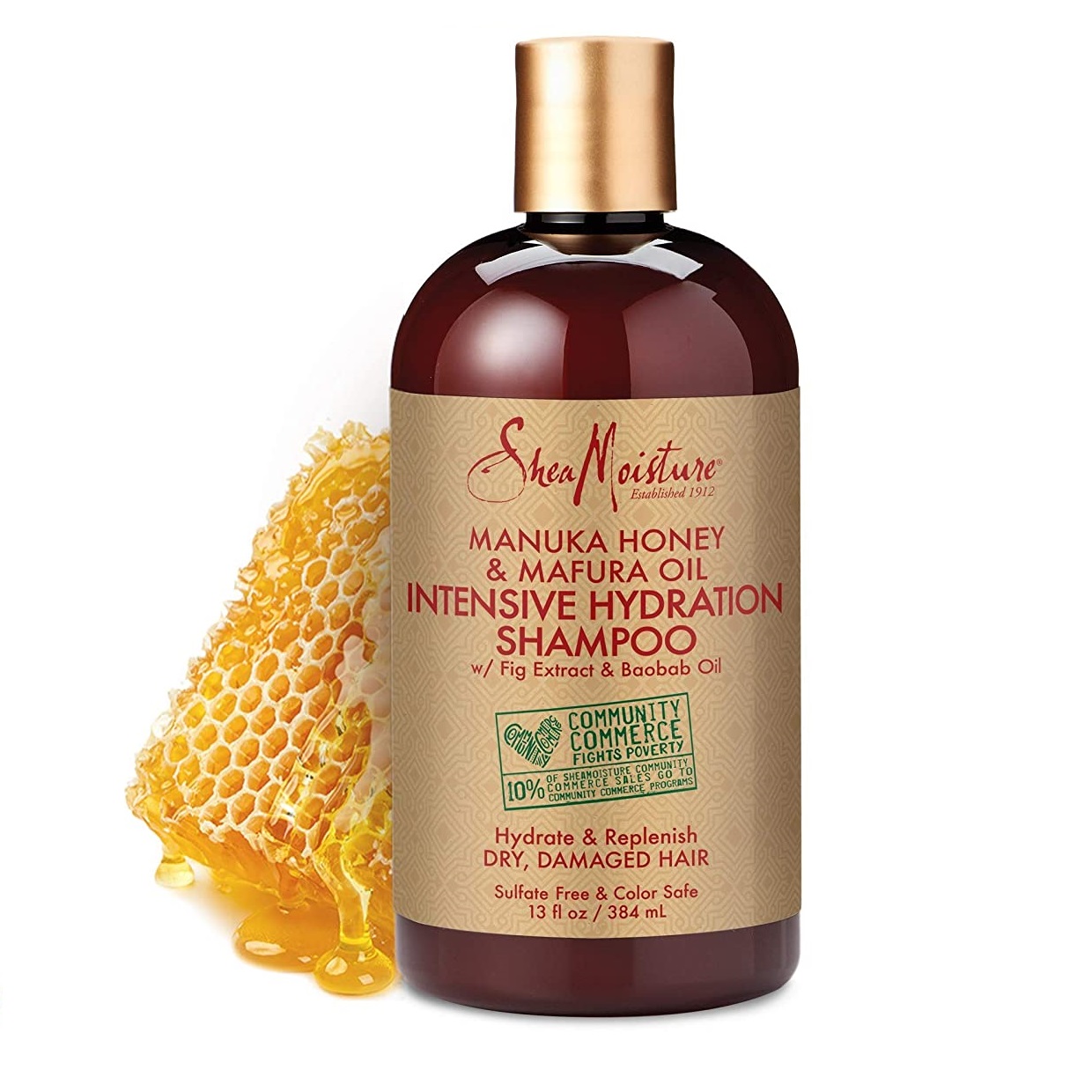 Shea Moisture Manuka Honey & Mafura Oil Интензивно хидратиращ шампоан за къдрава коса 384 ml